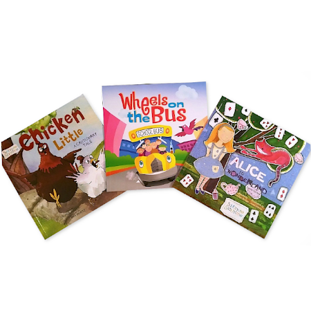 5-Minute Storytime Book Set: Alice in Wonderland, Wheels on the Bus, Chicken Little - Dailey Booksellers